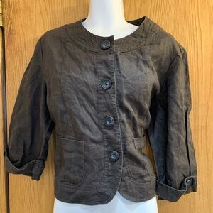 Large Marvin Richard's cropped brown linen jacket